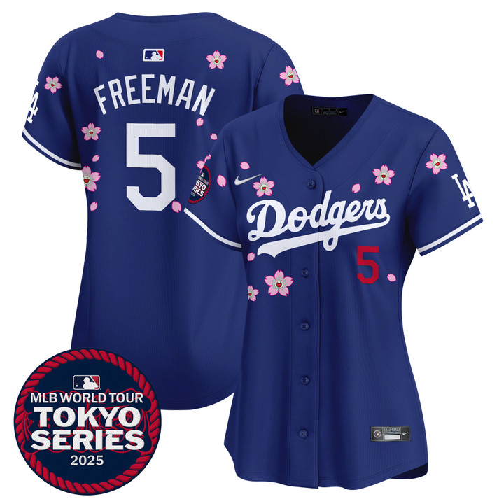 Women's LA Dodgers Tokyo Series 2025 Vapor Premier Limited Jersey V2 - Stitched Royal Freddie Freeman