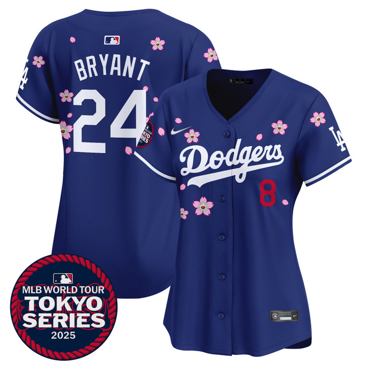 Women's LA Dodgers Tokyo Series 2025 Vapor Premier Limited Jersey V2 - Stitched Royal Kobe Bryant