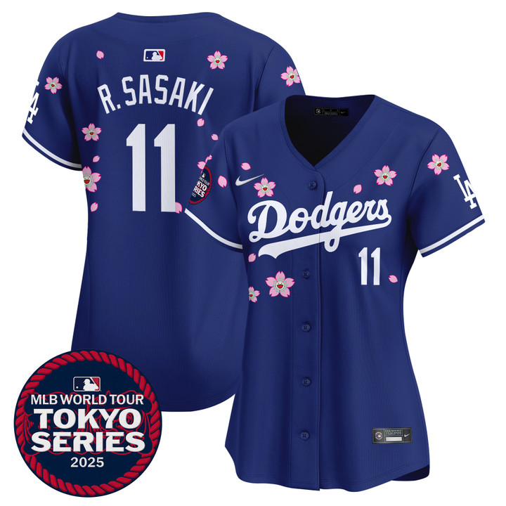 Women's LA Dodgers Tokyo Series 2025 Vapor Premier Limited Jersey V2 - Stitched Royal Roki Sasaki