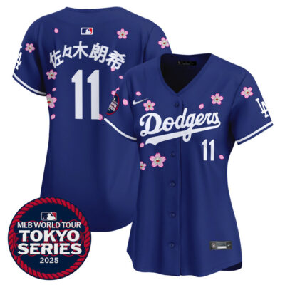 Women's LA Dodgers Tokyo Series 2025 Vapor Premier Limited Jersey V2 - Stitched Royal Roki Sasaki