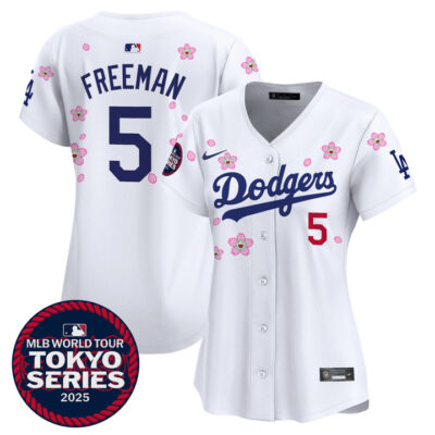 Women's LA Dodgers Tokyo Series 2025 Vapor Premier Limited Jersey V2 - Stitched White Freddie Freeman