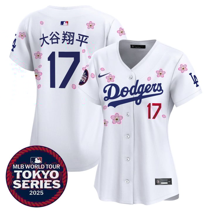 Women's LA Dodgers Tokyo Series 2025 Vapor Premier Limited Jersey V2 - Stitched White Shohei Ohtani