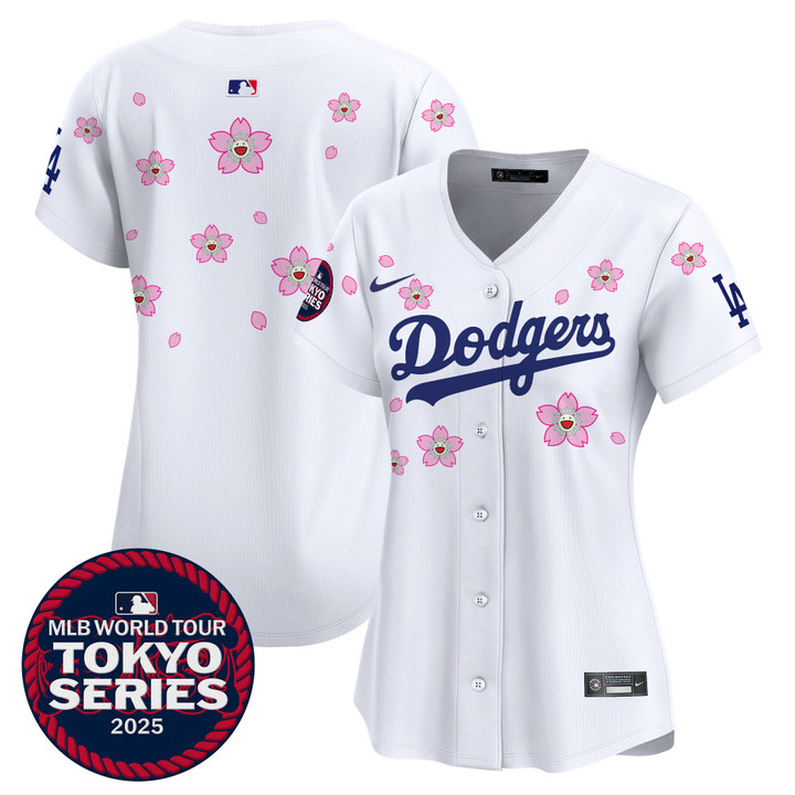 Women's LA Dodgers Tokyo Series 2025 Vapor Premier Limited Jersey V2 - Stitched White Team