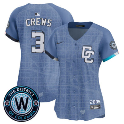 Women's Washington Nationals 2025 City Connect Vapor Premier Limited Jersey - Stitched Blue Dylan Crews