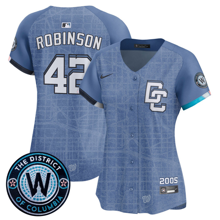 Women's Washington Nationals 2025 City Connect Vapor Premier Limited Jersey - Stitched Blue Jackie Robinson