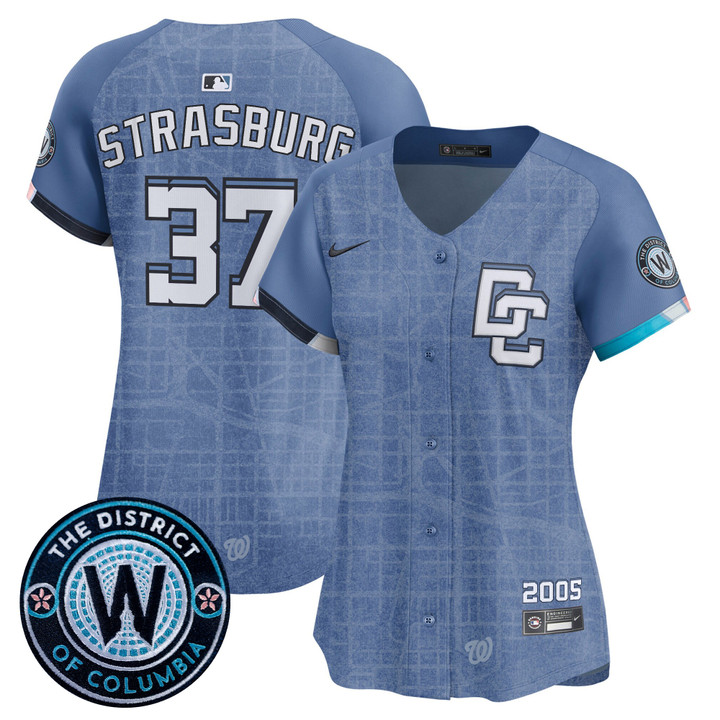 Women's Washington Nationals 2025 City Connect Vapor Premier Limited Jersey - Stitched Blue Stephen Strasburg
