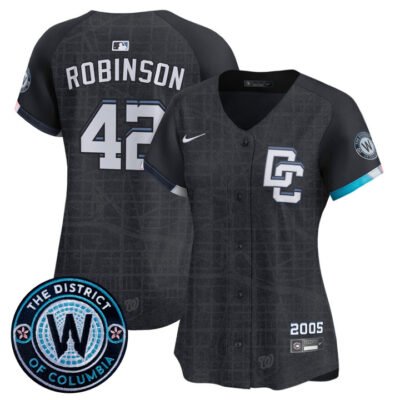 Women's Washington Nationals 2025 City Connect Vapor Premier Limited Jersey - Stitched Navy Jackie Robinson