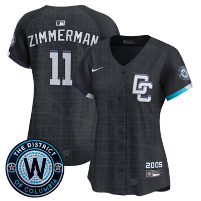 Women's Washington Nationals 2025 City Connect Vapor Premier Limited Jersey - Stitched Navy Ryan Zimmerman