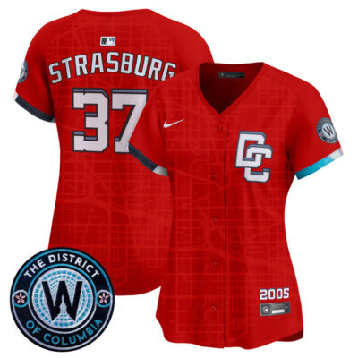 Women's Washington Nationals 2025 City Connect Vapor Premier Limited Jersey - Stitched Red Stephen Strasburg