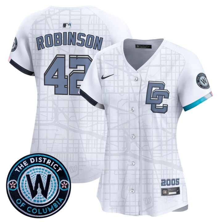 Women's Washington Nationals 2025 City Connect Vapor Premier Limited Jersey - Stitched White Jackie Robinson