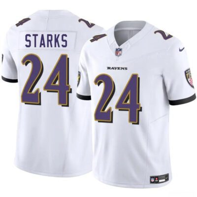 Baltimore Ravens #24 Malaki Starks White 2025 Draft F.U.S.E. Vapor Limited Football Jersey