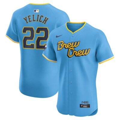 Christian Yelich Milwaukee Brewers City Connect Elite Player Jersey - Powder Blue