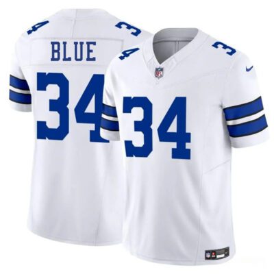 Dallas Cowboys #34 Jaydon Blue White 2025 Draft F.U.S.E. Vapor Untouchable Limited Football Stitched Jersey