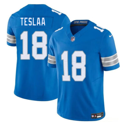 Detroit Lions #18 Isaac TeSlaa Blue 2025 Draft F.U.S.E. Vapor Limited Football Stitched Jersey