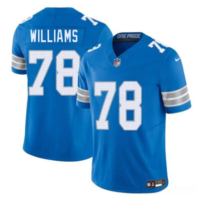 Detroit Lions #78 Tyleik Williams Blue 2025 Draft F.U.S.E. Vapor Limited Football Stitched Jersey
