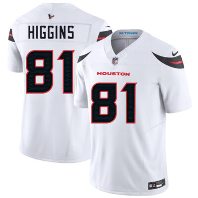 Houston Texans #81 Jayden Higgins White 2025 Draft Vapor F.U.S.E. Limited Football Stitched Jersey