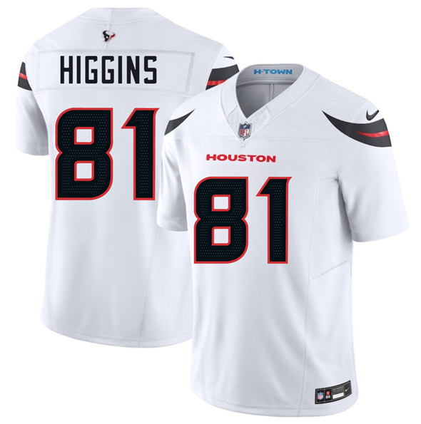 Houston Texans #81 Jayden Higgins White 2025 Draft Vapor F.U.S.E. Limited Football Stitched Jersey