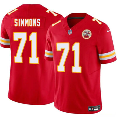 Kansas City Chiefs #71 Josh Simmons Red 2025 Draft F.U.S.E. Vapor Untouchable Limited Football Stitched Jersey