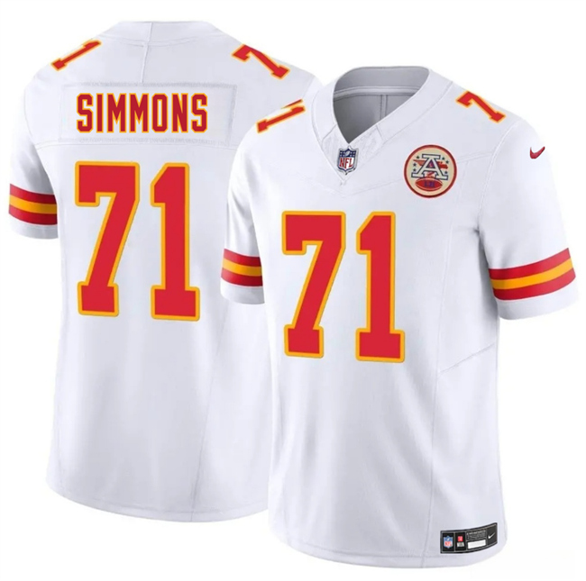 Kansas City Chiefs #71 Josh Simmons White 2025 Draft F.U.S.E. Vapor Untouchable Limited Football Stitched Jersey