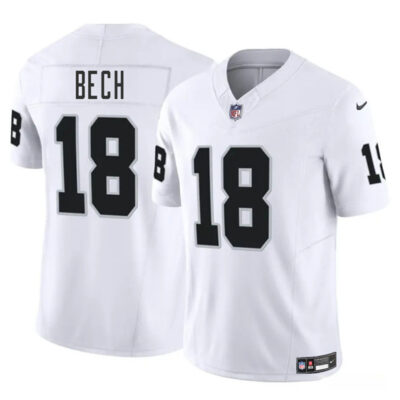 Las Vegas Raiders #18 Jack Bech White 2025 Draft F.U.S.E. Vapor Untouchable Football Stitched Jersey