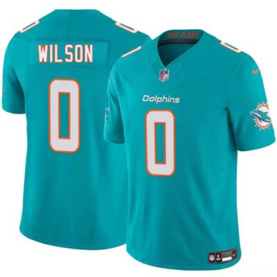 Miami Dolphins #0 Zach Wilson Aqua 2025 Draft F.U.S.E. Vapor Limited Football Stitched Jersey