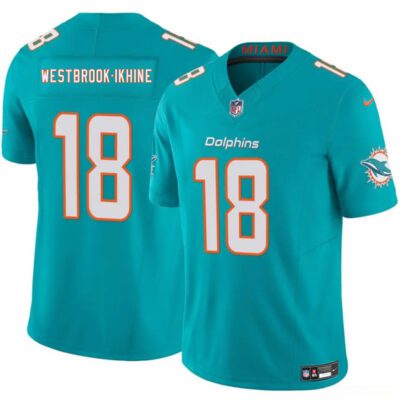 Miami Dolphins #18 Nick Westbrook-Ikhine Aqua 2025 Draft F.U.S.E. Vapor Limited Football Stitched Jersey