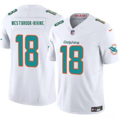 Miami Dolphins #18 Nick Westbrook-Ikhine White 2025 Draft F.U.S.E. Vapor Limited Football Stitched Jersey