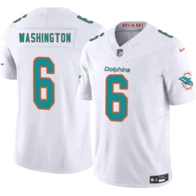 Miami Dolphins #6 Malik Washington White 2025 Draft F.U.S.E. Vapor Limited Football Stitched Jersey