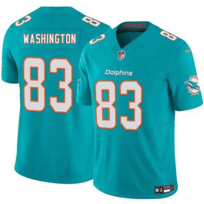 Miami Dolphins #83 Tahj Washington Aqua 2025 Draft F.U.S.E. Vapor Limited Football Stitched Jersey