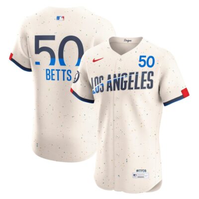 Mookie Betts Los Angeles Dodgers City Connect Elite Jersey - Cream