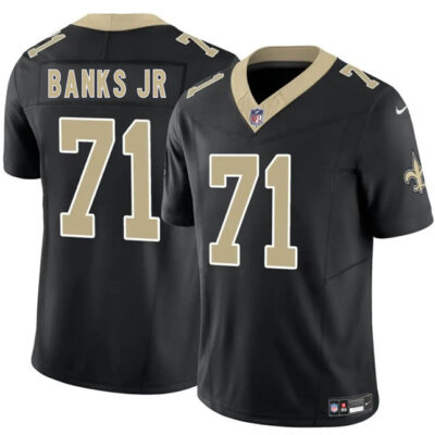 New Orleans Saints #71 Kelvin Banks Jr Black 2025 Draft F.U.S.E. Vapor Limited Football Stitched Jersey