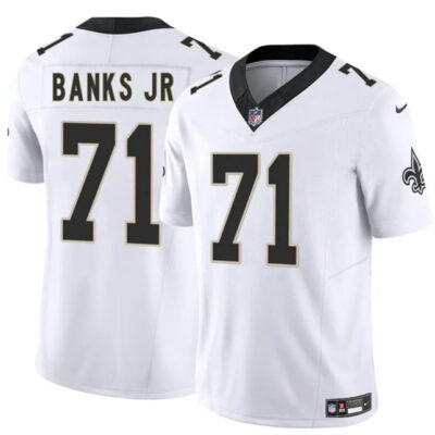 New Orleans Saints #71 Kelvin Banks Jr White 2025 Draft F.U.S.E. Vapor Limited Football Stitched Jersey