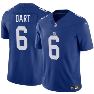 New York Giants #6 Jaxson Dart Blue 2025 Draft F.U.S.E. Vapor Untouchable Limited Football Stitched Jersey