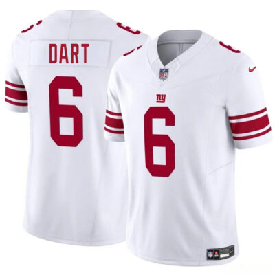 New York Giants #6 Jaxson Dart White 2025 Draft F.U.S.E. Vapor Untouchable Limited Football Stitched Jersey