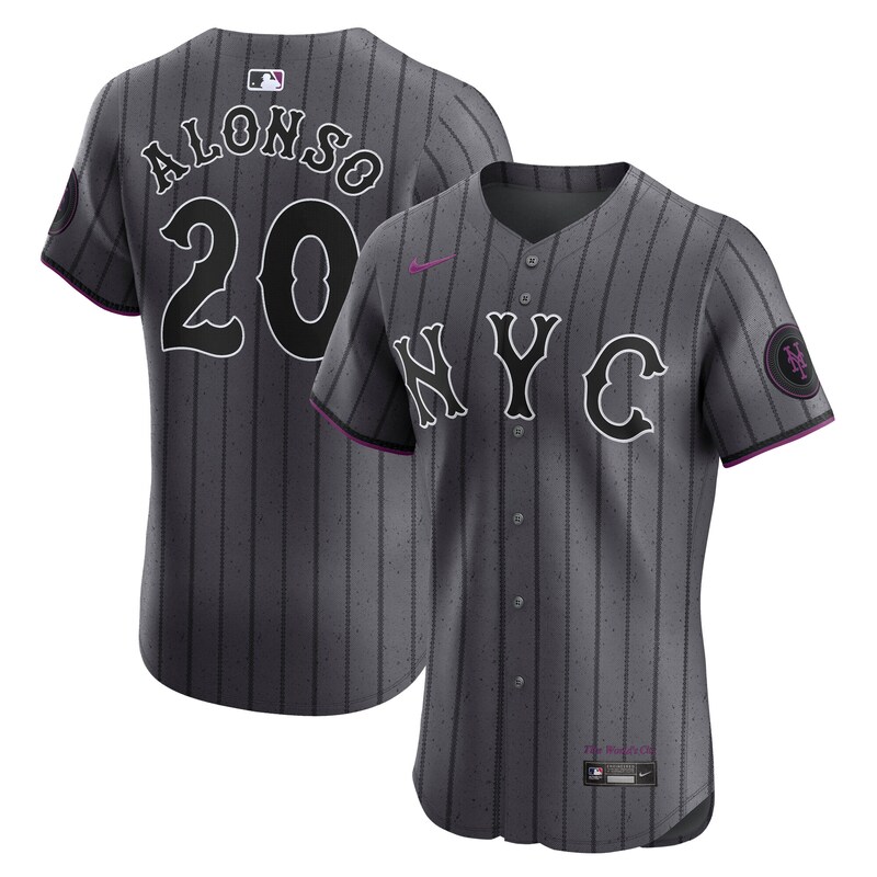 Pete Alonso New York Mets City Connect Elite Jersey - Gray
