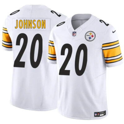 Pittsburgh Steelers #20 Kaleb Johnson White 2025 Draft F.U.S.E. Vapor Limited Football Stitched Jersey
