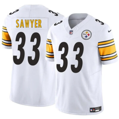 Pittsburgh Steelers #33 Jack Sawyer White 2025 Draft F.U.S.E. Vapor Limited Football Stitched Jersey