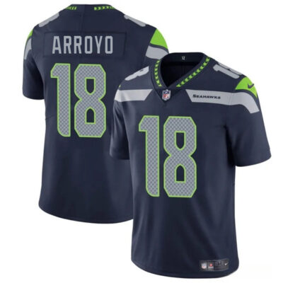 Seattle Seahawks #18 Elijah Arroyo Navy 2025 Draft Vapor Limited Football Stitched Jersey