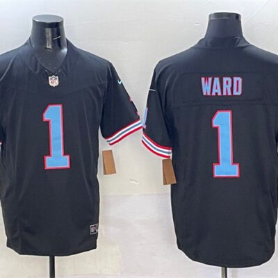 Tennessee Titans #1 Cameron Ward Black 2025 Draft F.U.S.E. Vapor Limited Football Stitched Jersey
