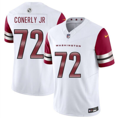 Washington Commanders #72 Josh Conerly Jr White 2025 Draft F.U.S.E. Vapor Limited Football Stitched Jersey
