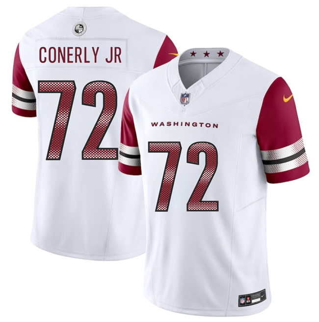 Washington Commanders #72 Josh Conerly Jr White 2025 Draft F.U.S.E. Vapor Limited Football Stitched Jersey