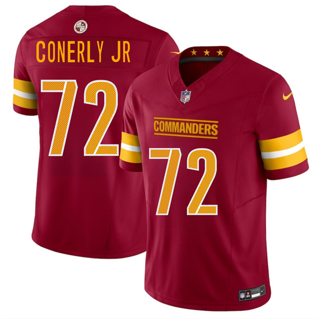Washington Commanders Josh Conerly Jr Burgundy 2025 Draft F.U.S.E. Vapor Limited Football Stitched Jersey