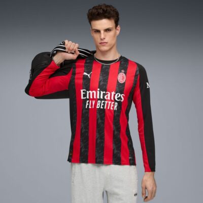 AC Milan 2025/26 Home Replica Long Sleeve Jersey - Red