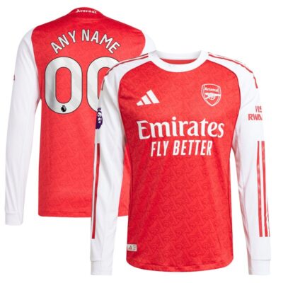 Arsenal 2025/26 Home Long Sleeve Custom Jersey - Red