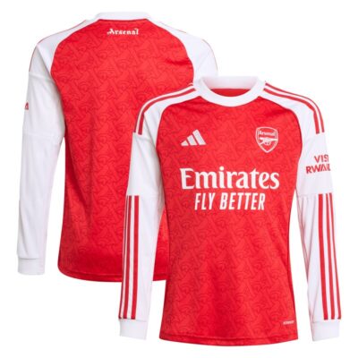 Arsenal Youth 2025/26 Home Replica Long Sleeve Jersey - Red