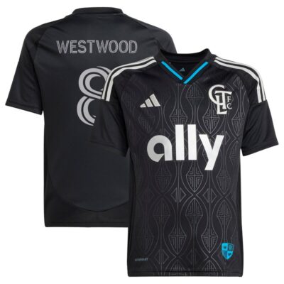 Ashley Westwood Charlotte FC Youth 2025 Fortress Kit Replica Player Jersey - Black