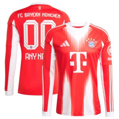 Bayern Munich 2025/26 Home Replica Long Sleeve Custom Jersey - Red