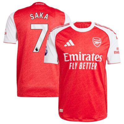 Bukayo Saka Arsenal 2025/26 Home Player Jersey - Red