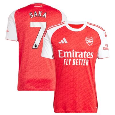 Bukayo Saka Arsenal 2025/26 Home Replica Player Jersey - Red