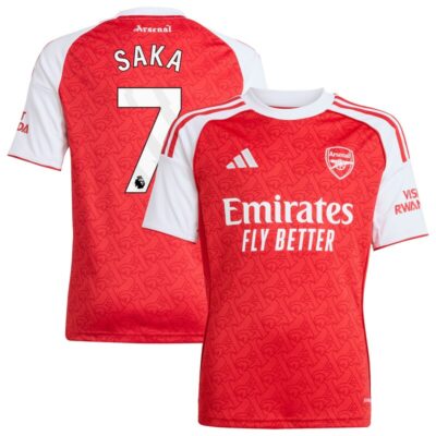 Bukayo Saka Arsenal Youth 2025/26 Home Replica Player Jersey - Red